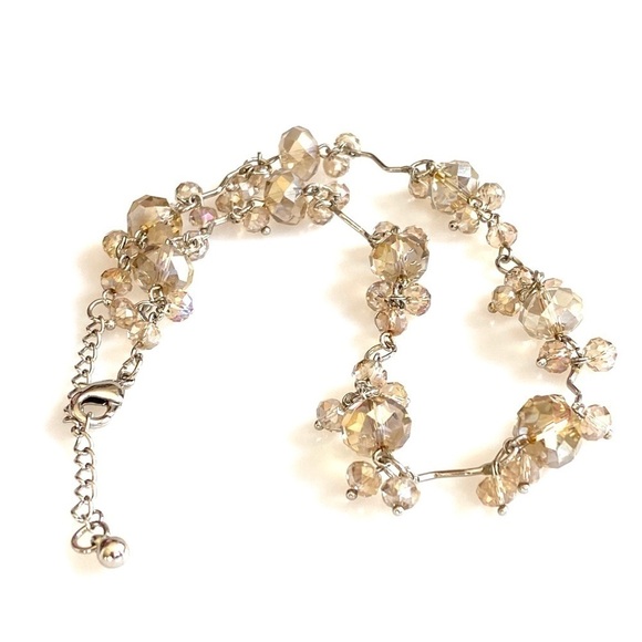 Crystal Fashion Necklace Light Silk Silver Tone 16” - Picture 6 of 6